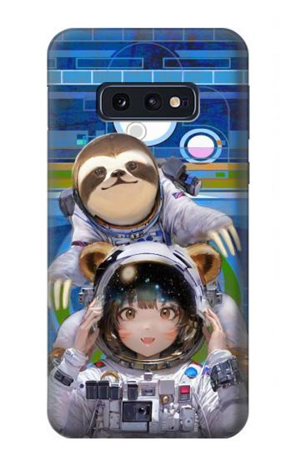 W3915 Raccoon Girl Baby Sloth Astronaut Suit Hard Case and Leather Flip Case For Samsung Galaxy S10e