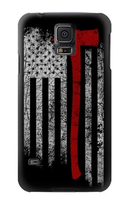 W3958 Firefighter Axe Flag Hard Case and Leather Flip Case For Samsung Galaxy S5