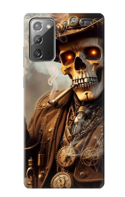 W3949 Steampunk Skull Smoking Hard Case and Leather Flip Case For Samsung Galaxy Note 20