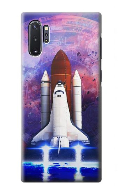 W3913 Colorful Nebula Space Shuttle Hard Case and Leather Flip Case For Samsung Galaxy Note 10 Plus