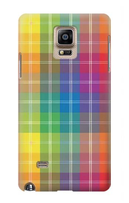 W3942 LGBTQ Rainbow Plaid Tartan Hard Case and Leather Flip Case For Samsung Galaxy Note 4