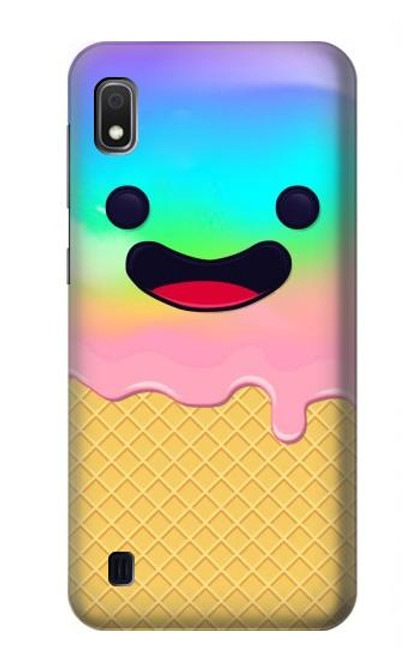 W3939 Ice Cream Cute Smile Hard Case and Leather Flip Case For Samsung Galaxy A10