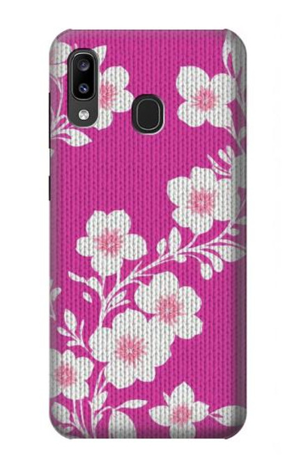 W3924 Cherry Blossom Pink Background Hard Case and Leather Flip Case For Samsung Galaxy A20, Galaxy A30