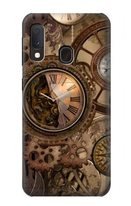 W3927 Compass Clock Gage Steampunk Hard Case and Leather Flip Case For Samsung Galaxy A20e