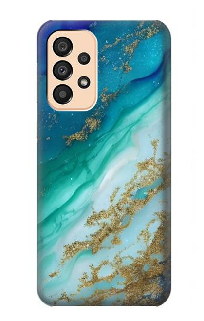 W3920 Abstract Ocean Blue Color Mixed Emerald Hard Case and Leather Flip Case For Samsung Galaxy A33 5G