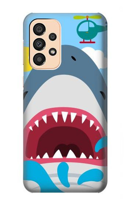 W3947 Shark Helicopter Cartoon Hard Case and Leather Flip Case For Samsung Galaxy A33 5G