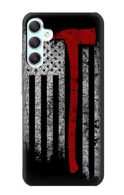 W3958 Firefighter Axe Flag Hard Case and Leather Flip Case For Samsung Galaxy A34 5G