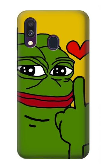 W3945 Pepe Love Middle Finger Hard Case and Leather Flip Case For Samsung Galaxy A40