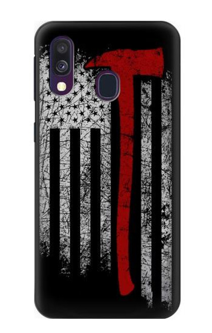 W3958 Firefighter Axe Flag Hard Case and Leather Flip Case For Samsung Galaxy A40