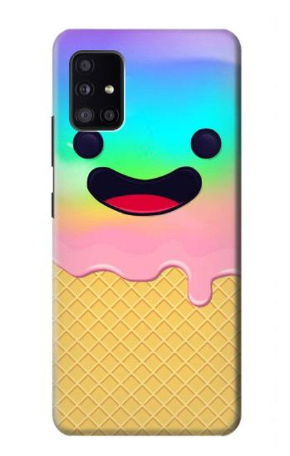 W3939 Ice Cream Cute Smile Hard Case and Leather Flip Case For Samsung Galaxy A41