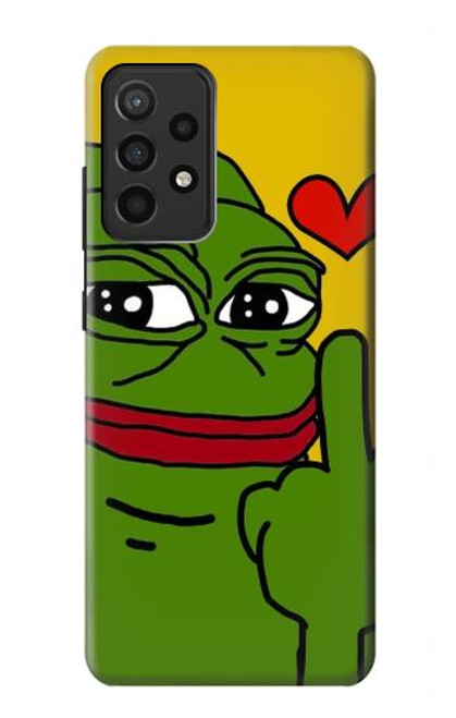 W3945 Pepe Love Middle Finger Hard Case and Leather Flip Case For Samsung Galaxy A52, Galaxy A52 5G