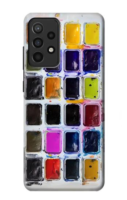 W3956 Watercolor Palette Box Graphic Hard Case and Leather Flip Case For Samsung Galaxy A52, Galaxy A52 5G