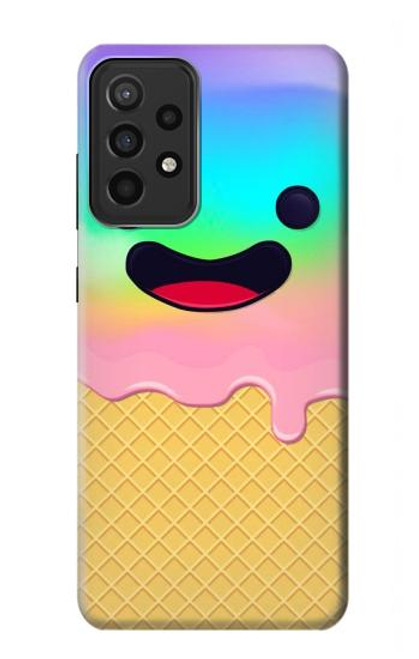 W3939 Ice Cream Cute Smile Hard Case and Leather Flip Case For Samsung Galaxy A52s 5G