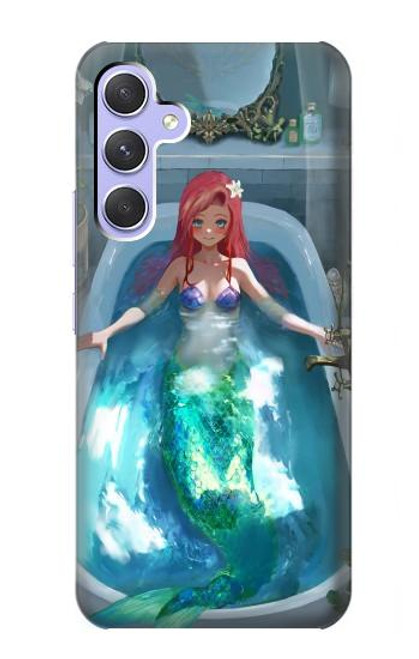 W3911 Cute Little Mermaid Aqua Spa Hard Case and Leather Flip Case For Samsung Galaxy A54 5G