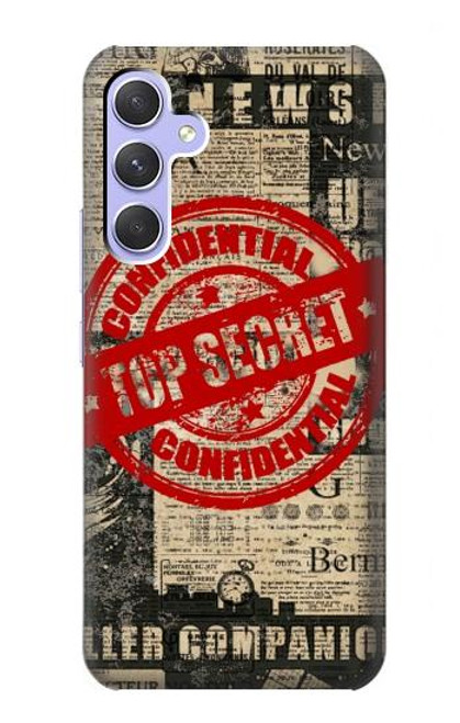 W3937 Text Top Secret Art Vintage Hard Case and Leather Flip Case For Samsung Galaxy A54 5G