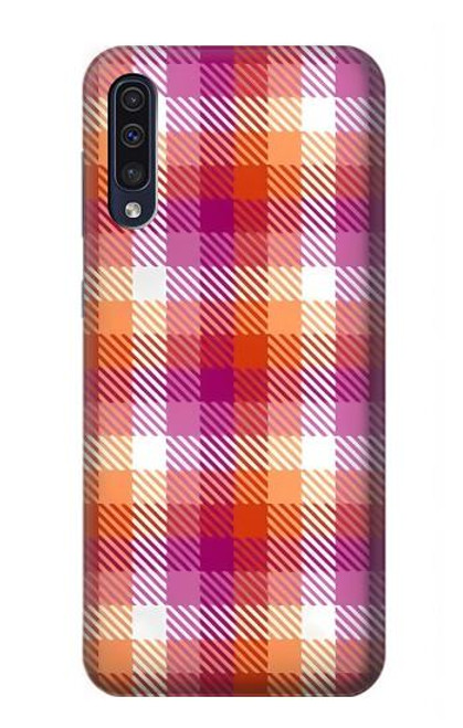 W3941 LGBT Lesbian Pride Flag Plaid Hard Case and Leather Flip Case For Samsung Galaxy A70