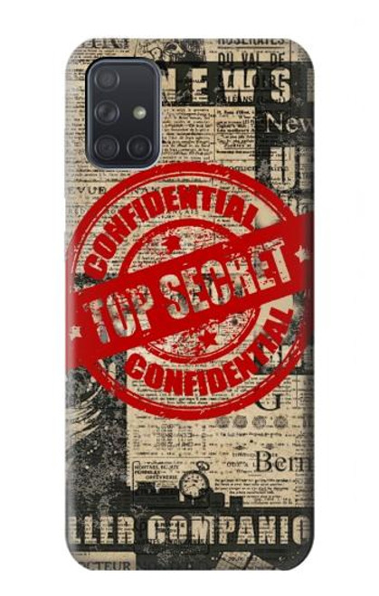 W3937 Text Top Secret Art Vintage Hard Case and Leather Flip Case For Samsung Galaxy A71 5G