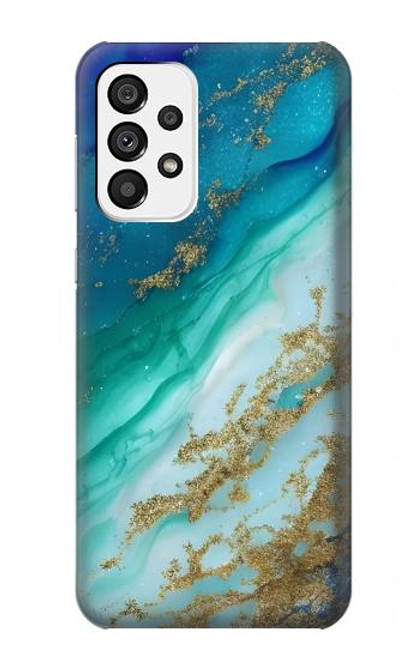 W3920 Abstract Ocean Blue Color Mixed Emerald Hard Case and Leather Flip Case For Samsung Galaxy A73 5G