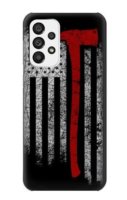 W3958 Firefighter Axe Flag Hard Case and Leather Flip Case For Samsung Galaxy A73 5G