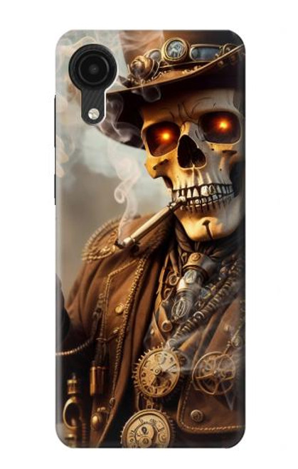 W3949 Steampunk Skull Smoking Hard Case and Leather Flip Case For Samsung Galaxy A03 Core