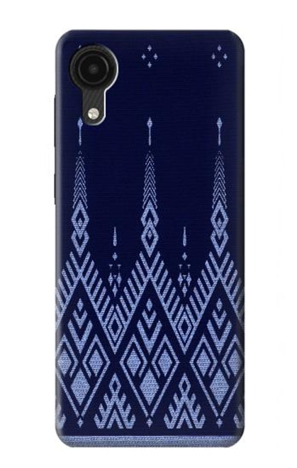 W3950 Textile Thai Blue Pattern Hard Case and Leather Flip Case For Samsung Galaxy A03 Core