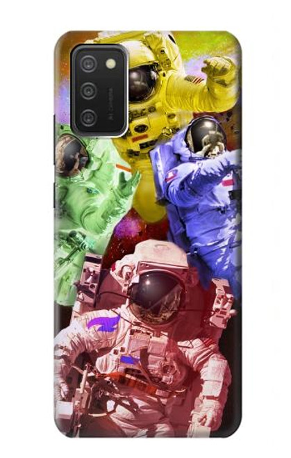 W3914 Colorful Nebula Astronaut Suit Galaxy Hard Case and Leather Flip Case For Samsung Galaxy A03S