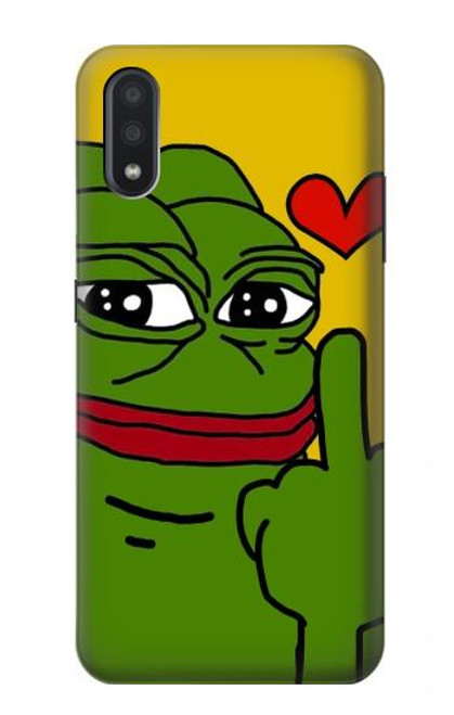 W3945 Pepe Love Middle Finger Hard Case and Leather Flip Case For Samsung Galaxy A01