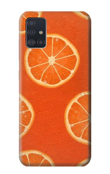 W3946 Seamless Orange Pattern Hard Case and Leather Flip Case For Samsung Galaxy A51