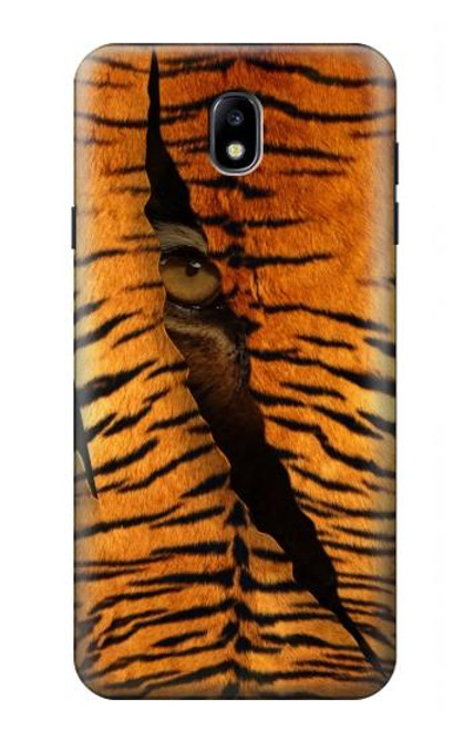 W3951 Tiger Eye Tear Marks Hard Case and Leather Flip Case For Samsung Galaxy J7 (2018), J7 Aero, J7 Top, J7 Aura, J7 Crown, J7 Refine, J7 Eon, J7 V 2nd Gen, J7 Star