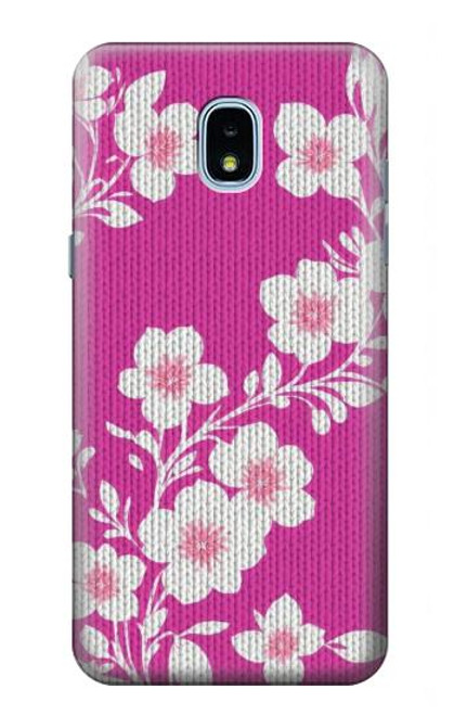 W3924 Cherry Blossom Pink Background Hard Case and Leather Flip Case For Samsung Galaxy J3 (2018), J3 Star, J3 V 3rd Gen, J3 Orbit, J3 Achieve, Express Prime 3, Amp Prime 3