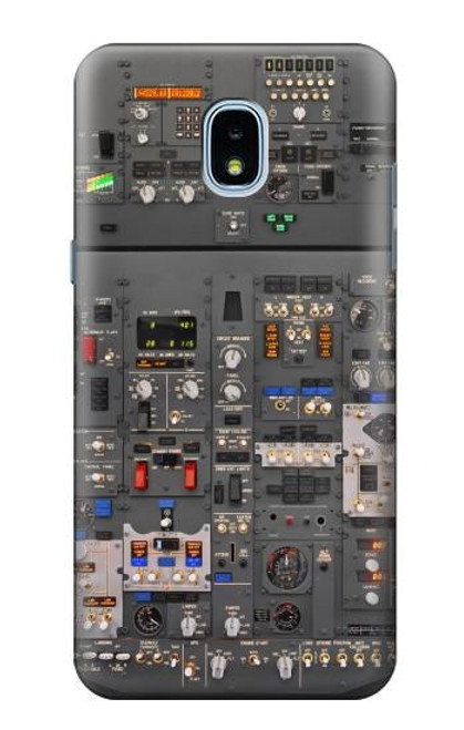 W3944 Overhead Panel Cockpit Hard Case and Leather Flip Case For Samsung Galaxy J3 (2018), J3 Star, J3 V 3rd Gen, J3 Orbit, J3 Achieve, Express Prime 3, Amp Prime 3