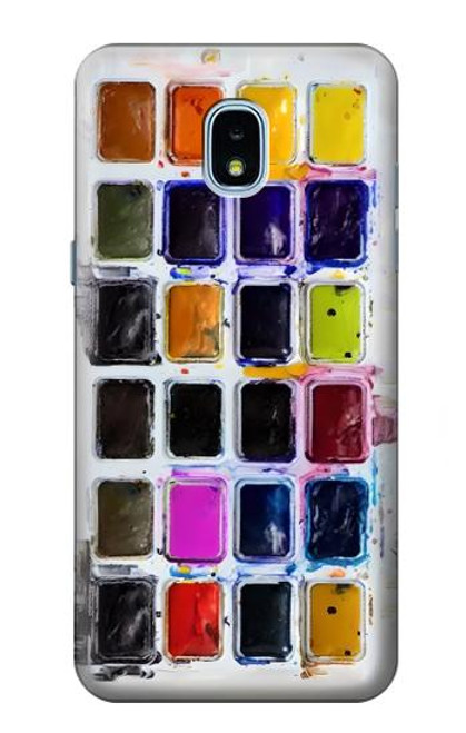 W3956 Watercolor Palette Box Graphic Hard Case and Leather Flip Case For Samsung Galaxy J3 (2018), J3 Star, J3 V 3rd Gen, J3 Orbit, J3 Achieve, Express Prime 3, Amp Prime 3