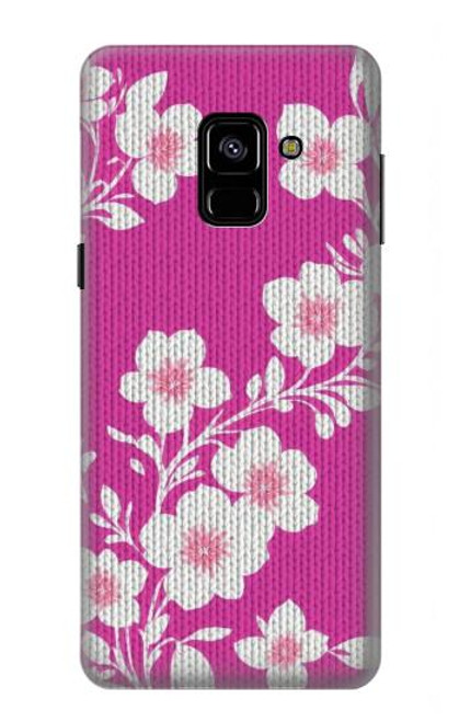 W3924 Cherry Blossom Pink Background Hard Case and Leather Flip Case For Samsung Galaxy A8 (2018)