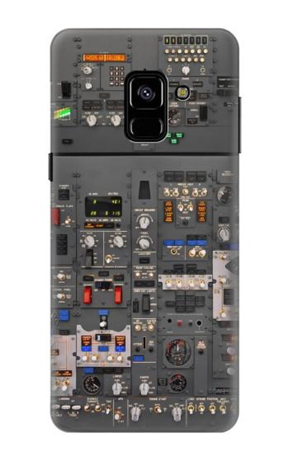 W3944 Overhead Panel Cockpit Hard Case and Leather Flip Case For Samsung Galaxy A8 (2018)