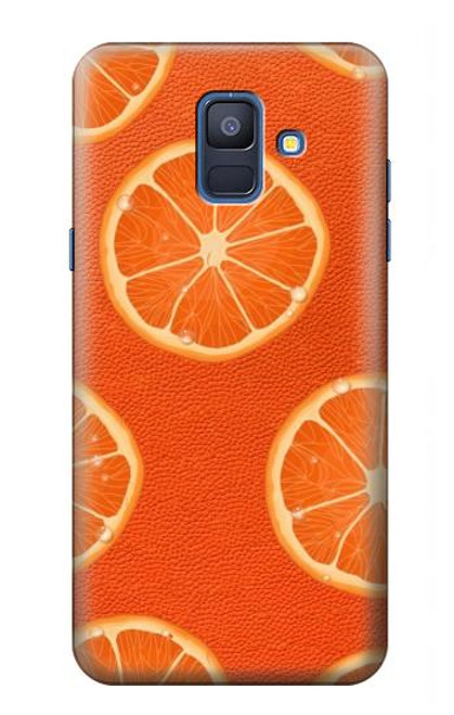 W3946 Seamless Orange Pattern Hard Case and Leather Flip Case For Samsung Galaxy A6 (2018)