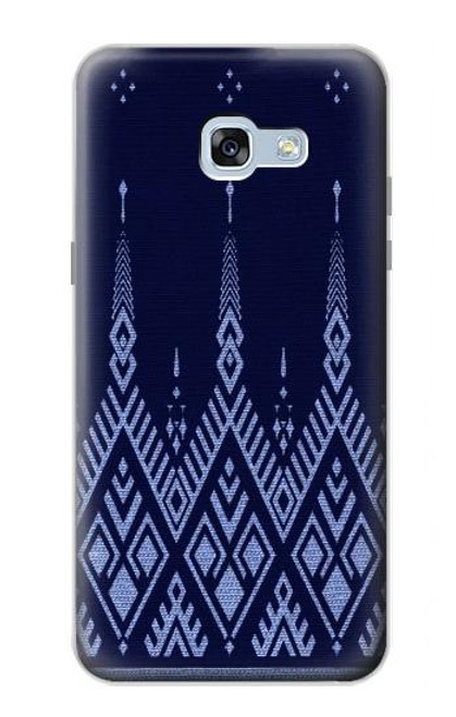 W3950 Textile Thai Blue Pattern Hard Case and Leather Flip Case For Samsung Galaxy A5 (2017)