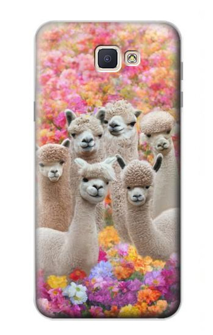 W3916 Alpaca Family Baby Alpaca Hard Case and Leather Flip Case For Samsung Galaxy J7 Prime (SM-G610F)