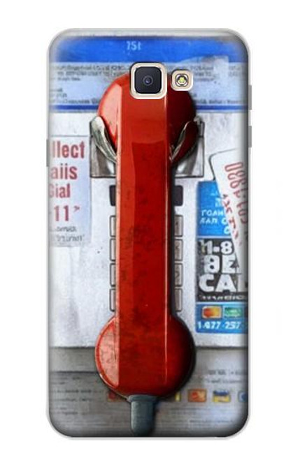 W3925 Collage Vintage Pay Phone Hard Case and Leather Flip Case For Samsung Galaxy J7 Prime (SM-G610F)