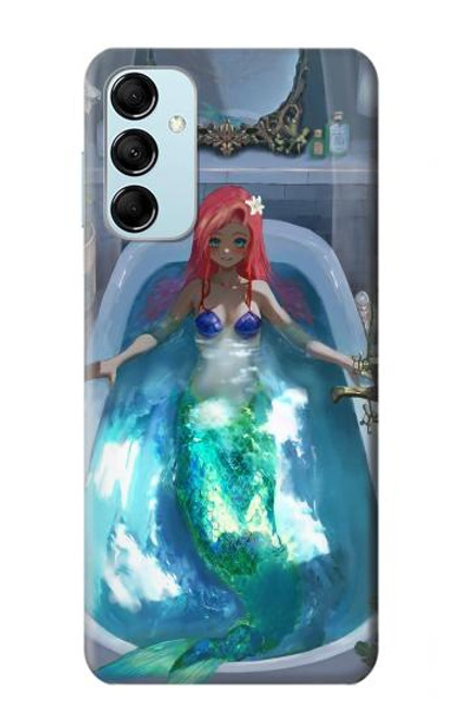 W3912 Cute Little Mermaid Aqua Spa Hard Case and Leather Flip Case For Samsung Galaxy M14