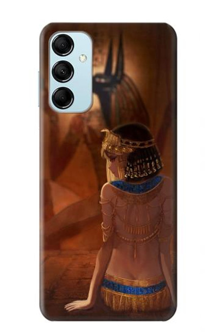 W3919 Egyptian Queen Cleopatra Anubis Hard Case and Leather Flip Case For Samsung Galaxy M14