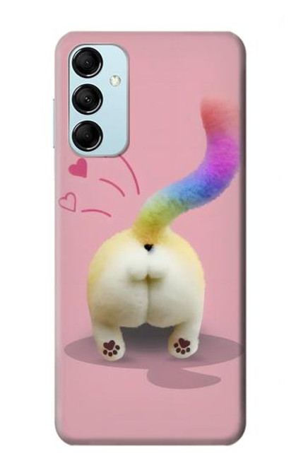 W3923 Cat Bottom Rainbow Tail Hard Case and Leather Flip Case For Samsung Galaxy M14