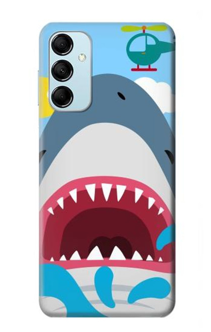 W3947 Shark Helicopter Cartoon Hard Case and Leather Flip Case For Samsung Galaxy M14