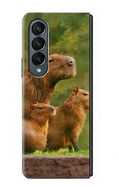 W3917 Capybara Family Giant Guinea Pig Hard Case For Samsung Galaxy Z Fold 4