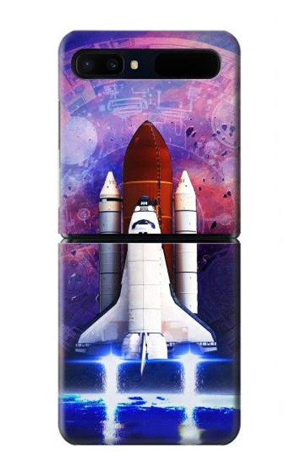 W3913 Colorful Nebula Space Shuttle Hard Case For Samsung Galaxy Z Flip 5G