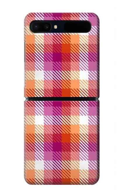 W3941 LGBT Lesbian Pride Flag Plaid Hard Case For Samsung Galaxy Z Flip 5G