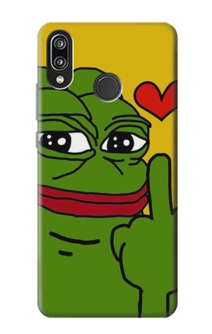 W3945 Pepe Love Middle Finger Hard Case and Leather Flip Case For Huawei P20 Lite