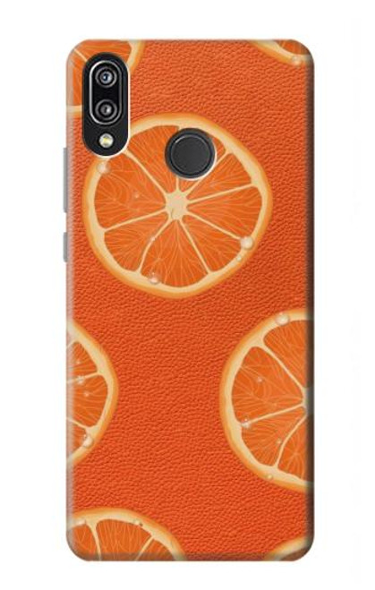 W3946 Seamless Orange Pattern Hard Case and Leather Flip Case For Huawei P20 Lite