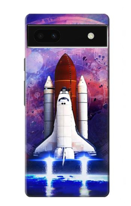 W3913 Colorful Nebula Space Shuttle Hard Case and Leather Flip Case For Google Pixel 6a