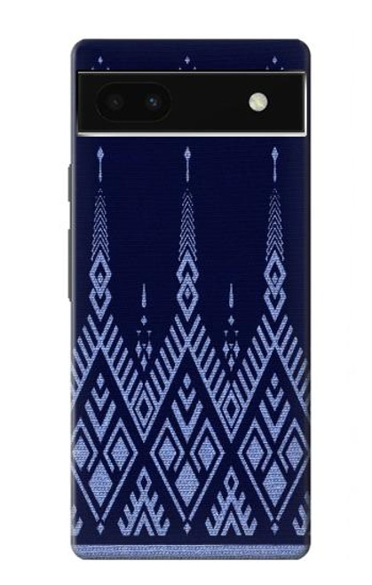 W3950 Textile Thai Blue Pattern Hard Case and Leather Flip Case For Google Pixel 6a