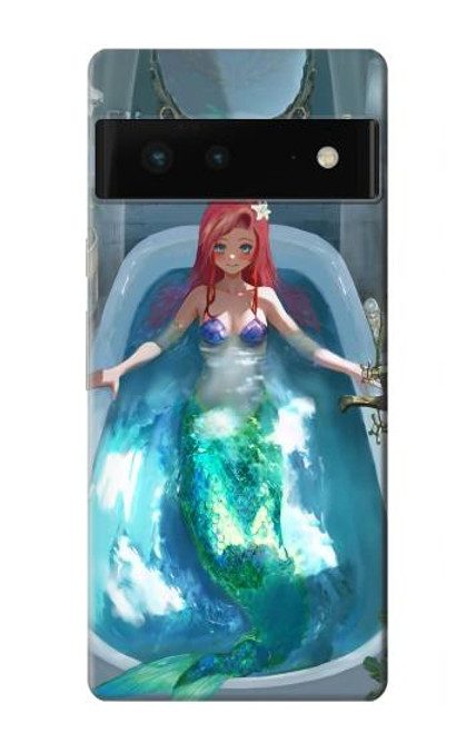 W3911 Cute Little Mermaid Aqua Spa Hard Case and Leather Flip Case For Google Pixel 6